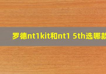 罗德nt1kit和nt1 5th选哪款